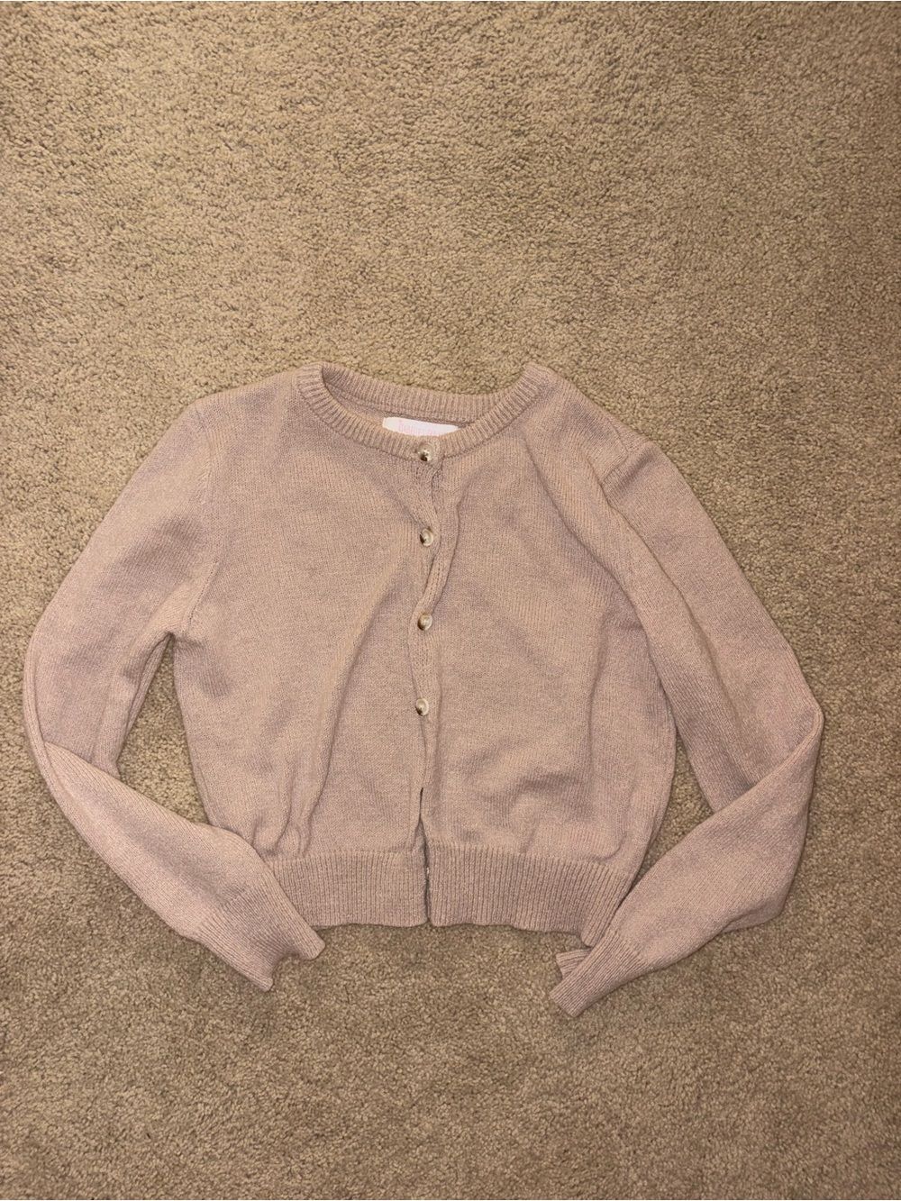 light tan Cropped Button-Front Women’s Sweater